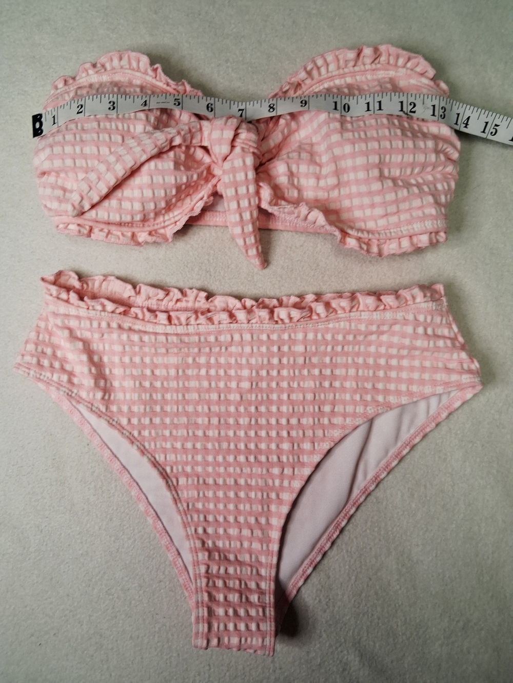 Pink Ruffle Bandeau Bikini Set - Picture 5 of 7